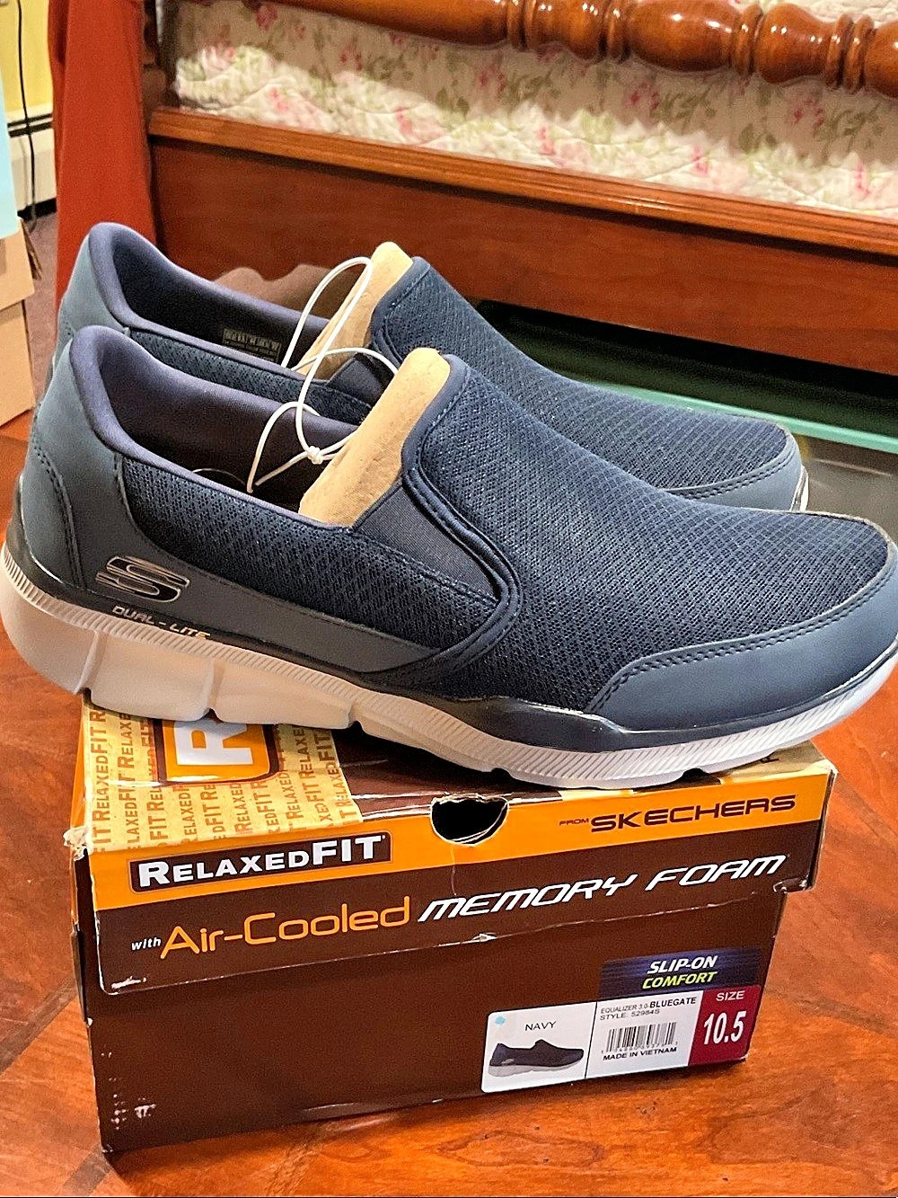 Skechers Equalizer 3.0 - Bluegate Slip-On Sneakers Blue & White US 10.5